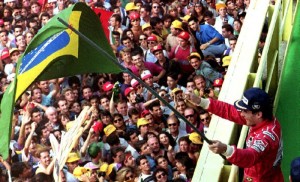 Senna with Brazilian flag